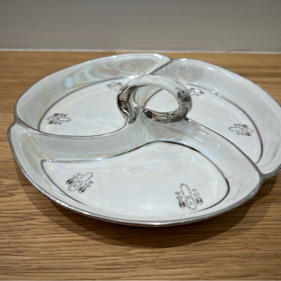 Vintage Prov Saxe Hand painted porcelain divided plate or candy dish Germany - Picture 10 of 13